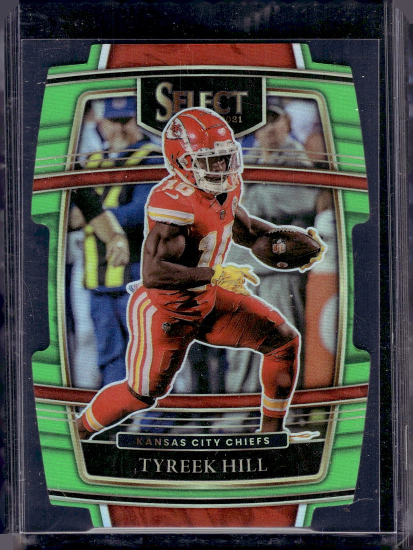 Tyreek Hill Neon Green Prizm Die Cut /349 2021 Select #18 Chiefs, Dolphins (1 of 2)