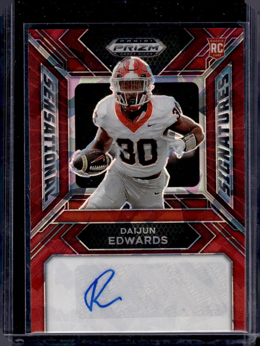 Daijun Edwards Red Ice Rookie Auto 2024 Prizm Draft Picks #SS-DES Georgia Bulldogs (1 of 2)