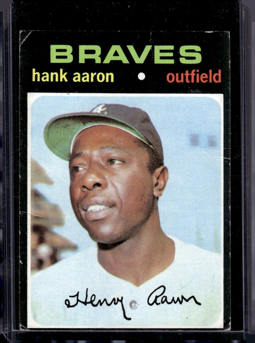 Hank Aaron 1971 Topps #400 Atlanta Braves Vintage Baseball Card (1 of 2)