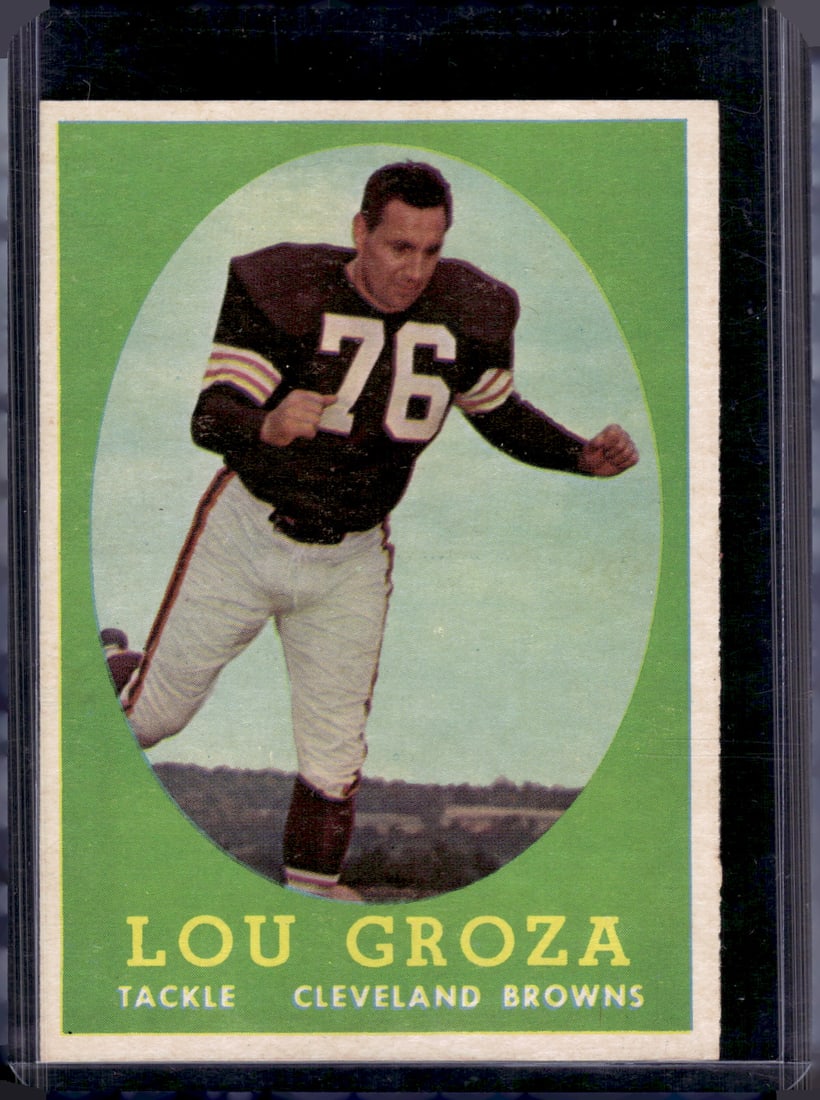 Lou Groza 1958 Topps #52 Cleveland Browns Vintage Football Card (1 of 2)