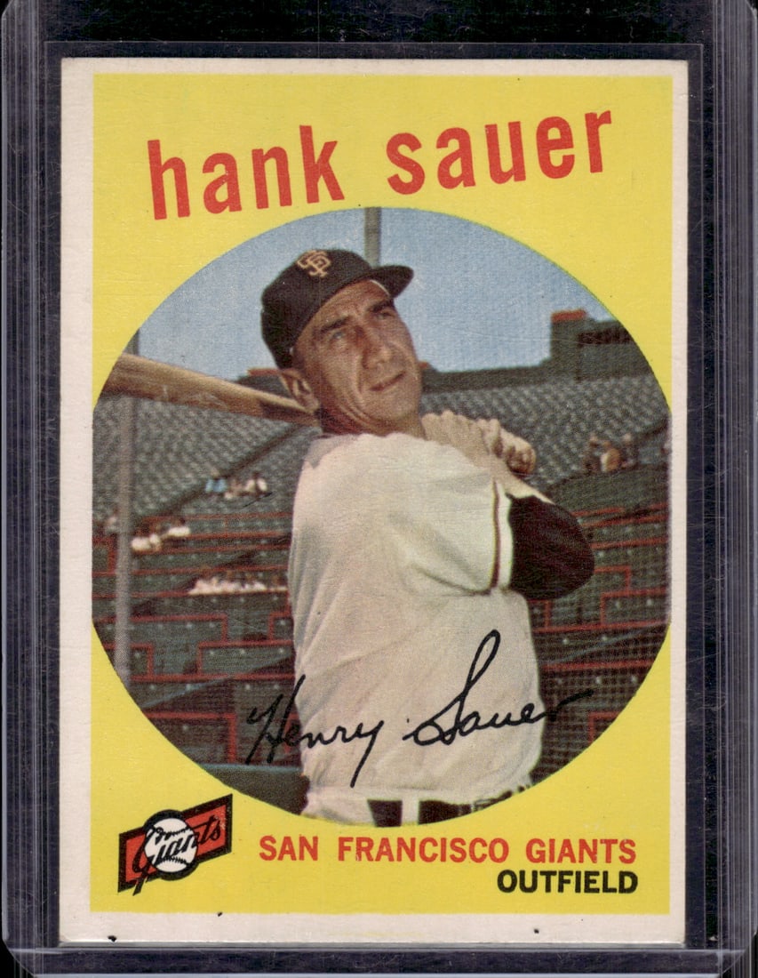 Hank Sauer 1959 Topps #404 Giants Vintage Baseball Card (1 of 2)