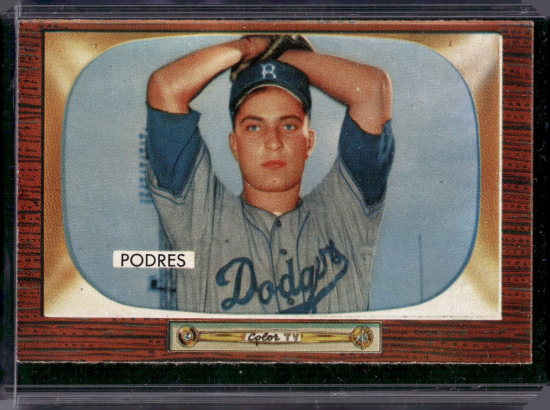 John Podres 1955 Bowman #97 Brooklyn Dodgers Vintage Baseball Card (1 of 2)