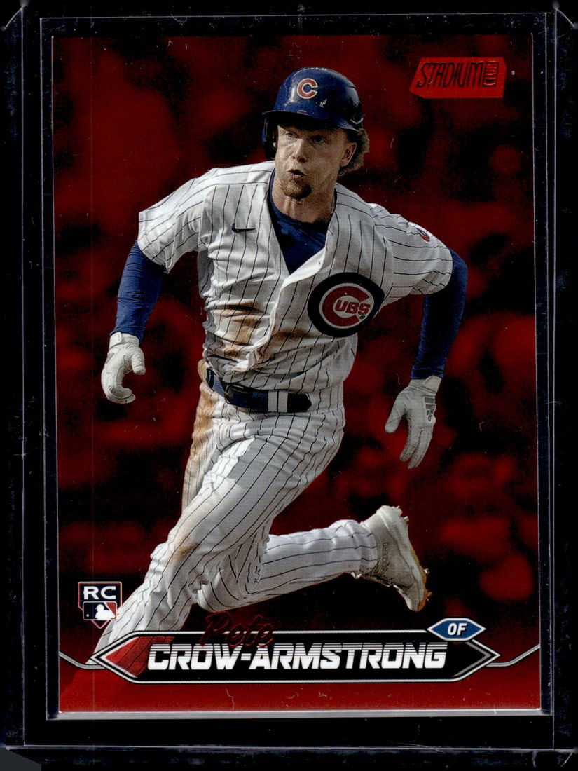 Pete Crow-Armstrong Rookie Card Red Foil 2024 Stadium Club #29 Chicago Cubs (1 of 2)