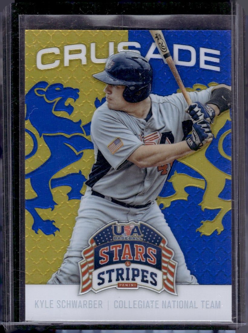Kyle Schwarber Rookie Card Crusade Prizm 2015 USA Baseball Stars & Stripes #63 (1 of 2)