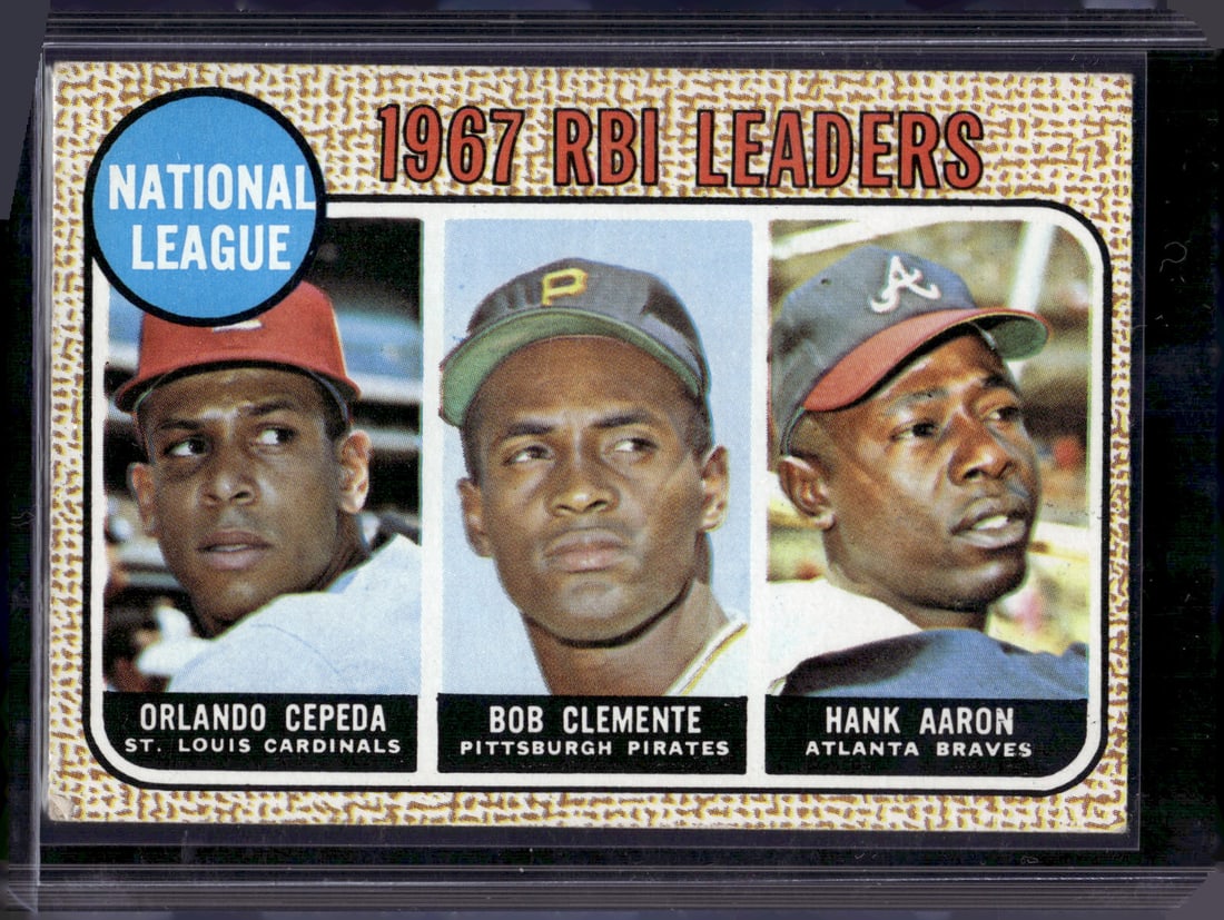 1967 RBI Leaders Cepeda/Clemente/Aaron 1968 Topps #3 Vintage Baseball Card (1 of 2)