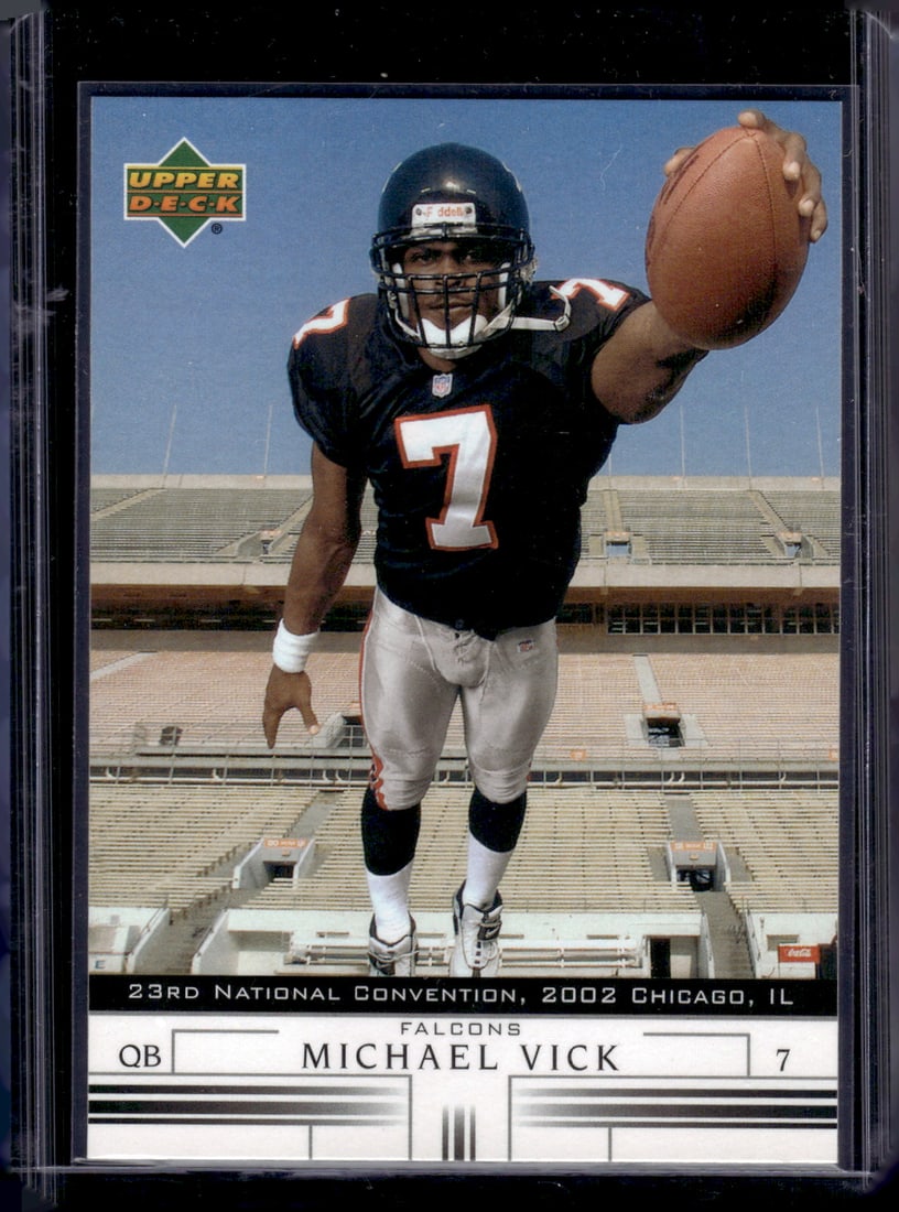 Michael Vick 2002 Upper Deck #N-7 Atlanta Falcons: Upper Deck, Vintage Football NFL Trading Cards, Old Sports Cards for Sale Near Me, Hall of Fame & Super Bowl Player Cards, Auction Memorabilia Lots for Sale on Line