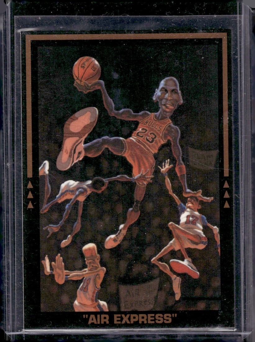 Michael Jordan Air Express Promo Card Chicago Bulls: Panini Select, Prizm, Mosaic, Contenders, Zenith, Phoenix, Illusions, Absolute, Rookie NFL Sports Trading Cards, SP, SSP, Cards, Football Cards for Sale Near Me, Superbowl & Hall of Fame Player Cards,