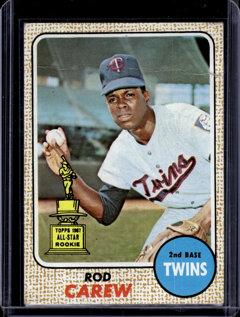 Rod Carew Rookie Card 1968 Topps #80 Crease Across Top Middle See Pics (1 of 2)