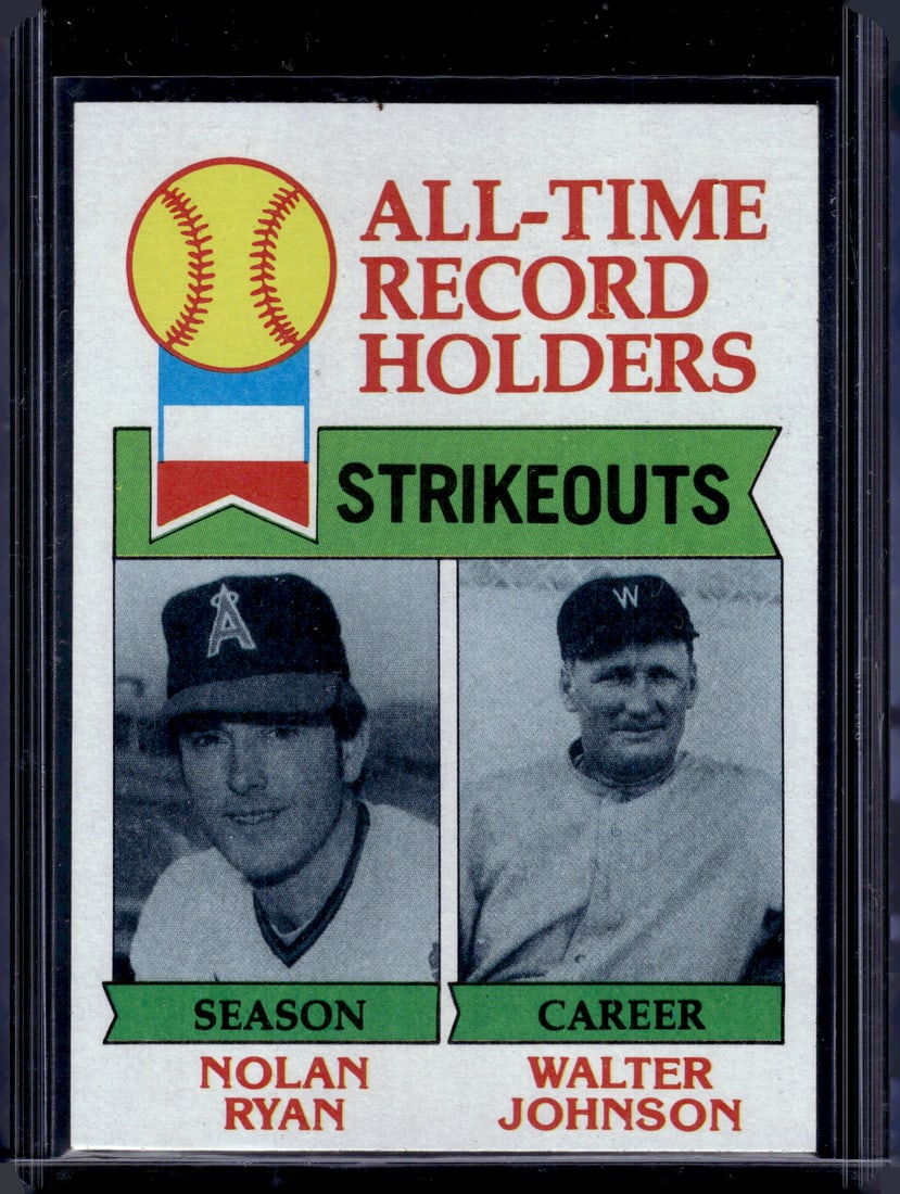 All-Time Record Holders Strikeouts Nolan Ryan/Walter Johnson 1979 Topps #417 (1 of 2)