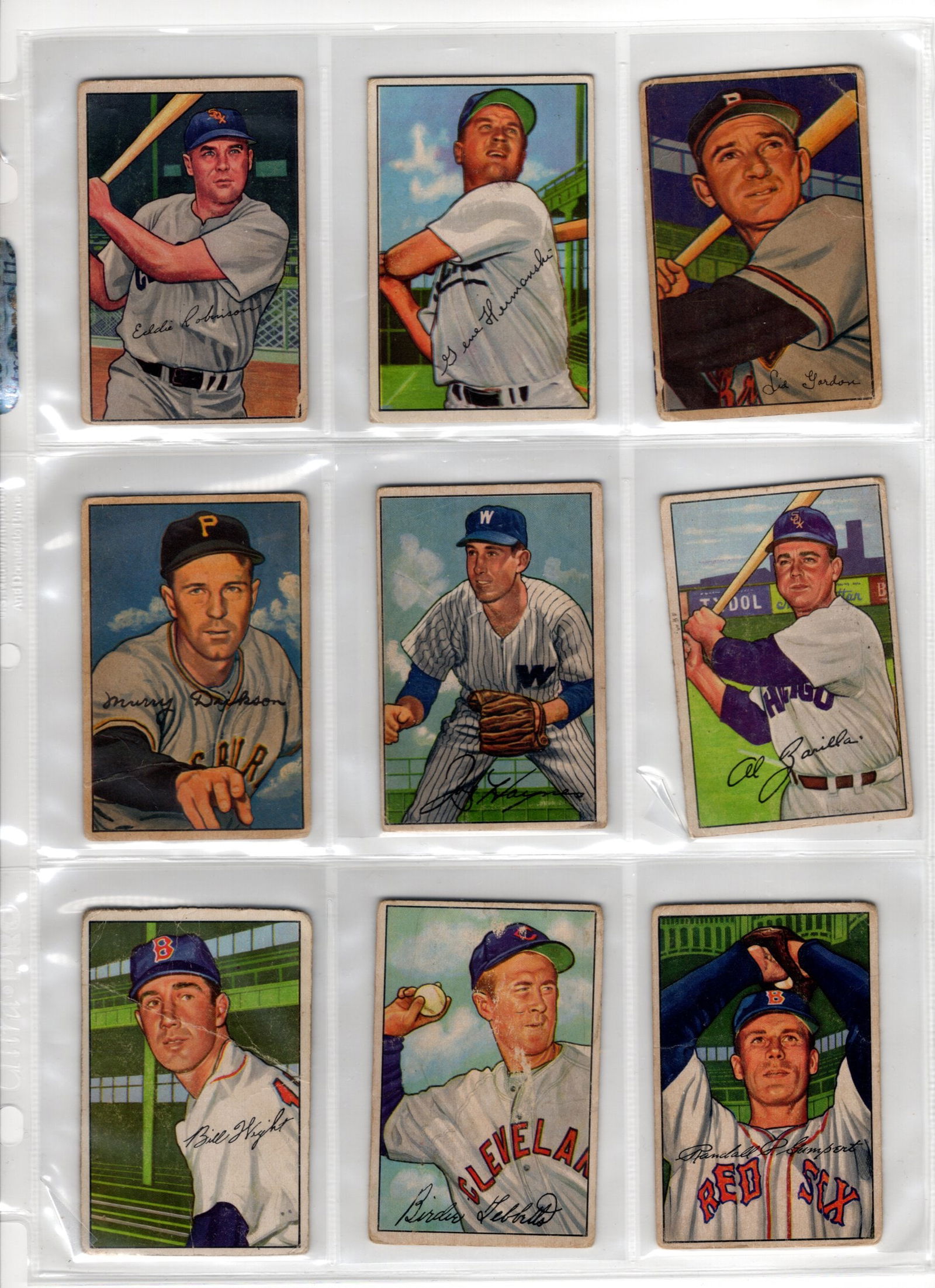 Lot of 9 1952 Bowman Vintage Baseball Cards. All Different, See Pictures For Condition (1 of 2)