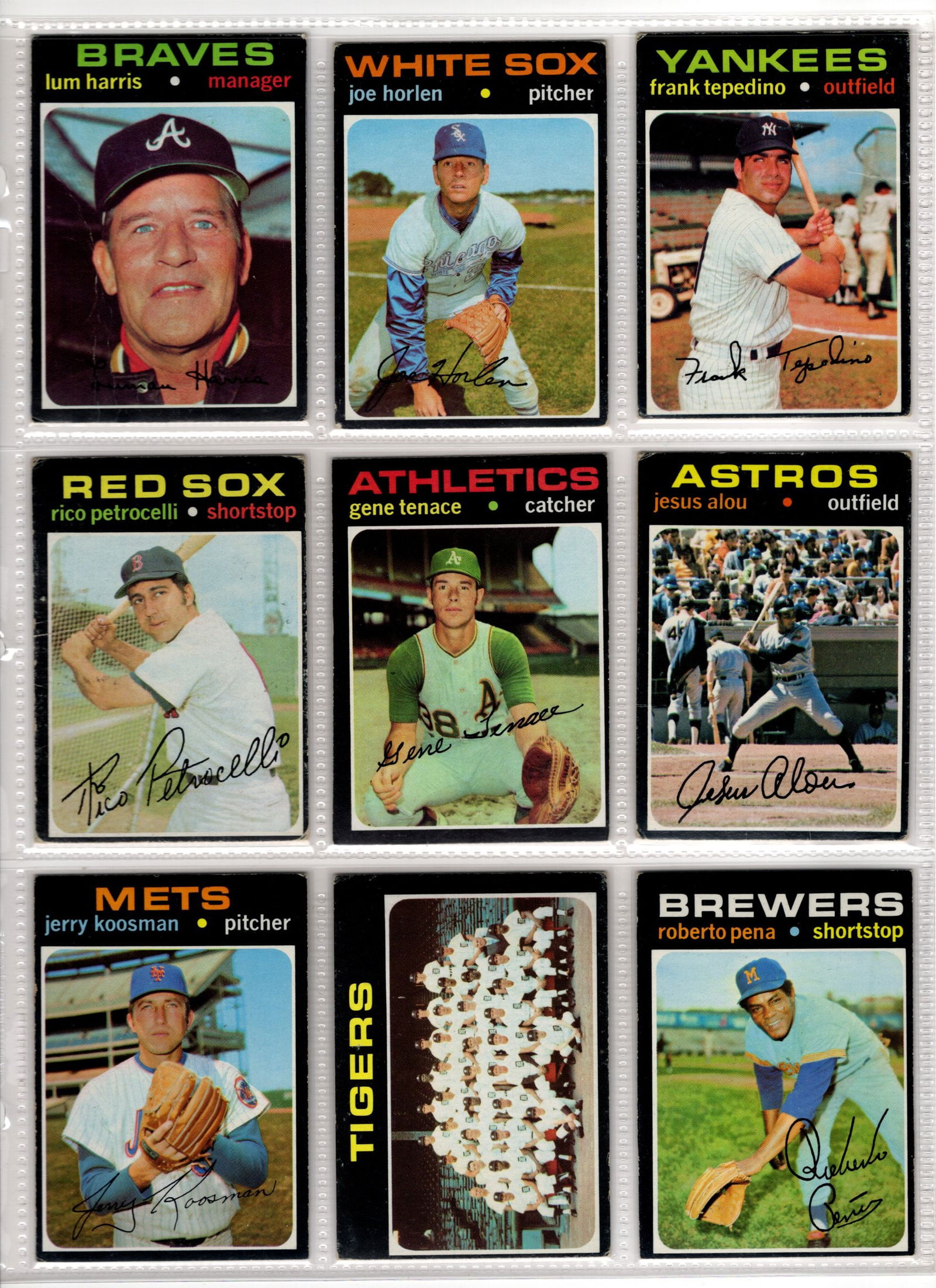 Lot of 9 1971 Topps Vintage Baseball Cards. All Different, See Pictures For Condition (1 of 2)