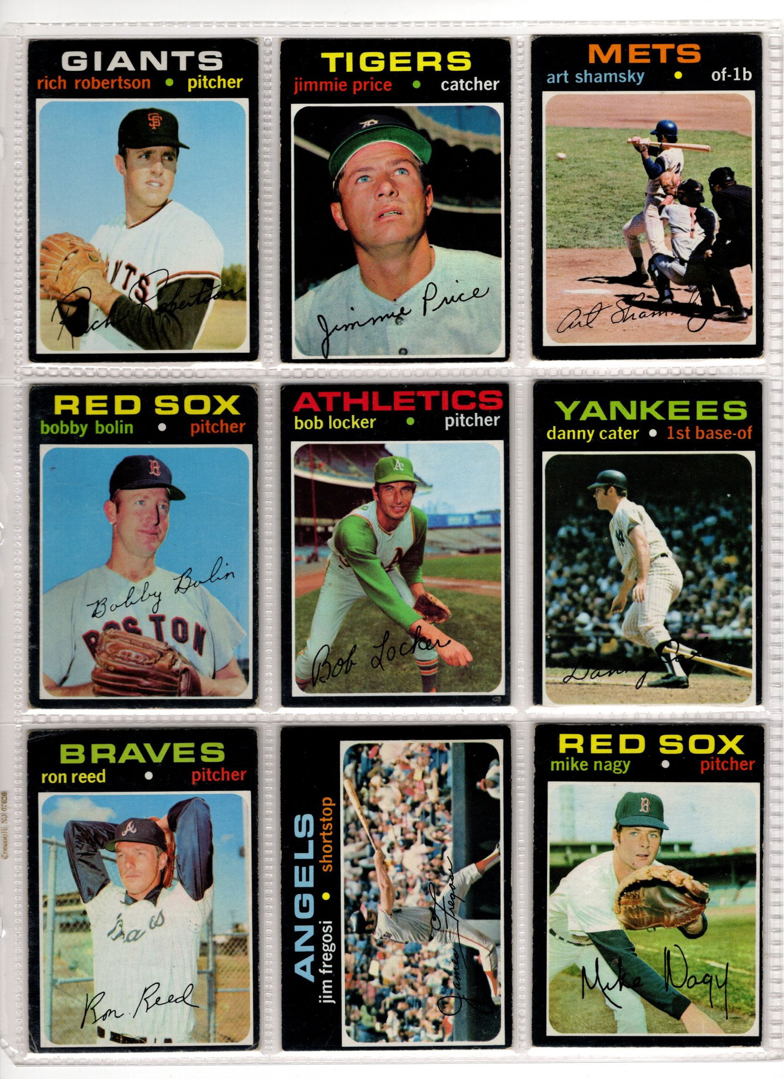 Lot of 9 1971 Topps Vintage Baseball Cards. All Different, See Pictures For Condition (1 of 2)