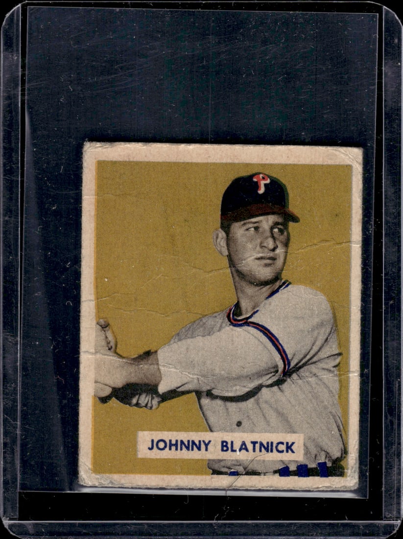 Johnny Blatnick 1949 Bowman #123 Crease See Pics: Bowman Baseball MLB Trading & Sports Cards, Sports Cards for Sale Near Me, World Series & Hall of Fame Players, SP, SSP, Chrome, 1st Bowman, Auction Memorabilia Lots Sold On Line