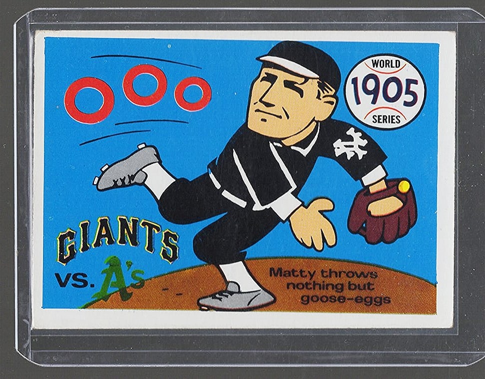 1968 Fleer R.G. Laughlin 1905 World Series Commemorative Card Giants vs A's #2 (1 of 2)