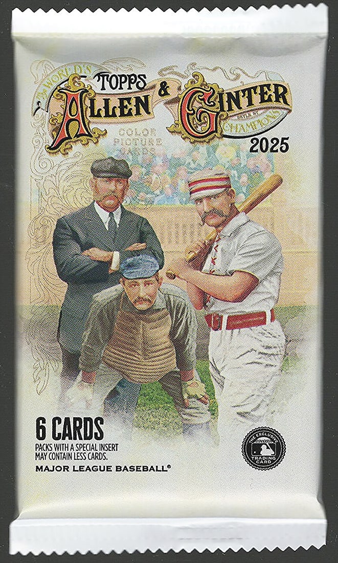 2025 Topps Allen & Ginter Baseball BLASTER BOX PACK - MLB Trading Cards: Factory Sealed Topps Baseball MLB Trading & Sports Cards, Rookie Cards in this set are James Wood, Dylan Crews, Speckled, SP, SSP, Variations, Autographs, Chrome, Refractors, Sports Cards for Sale Nea