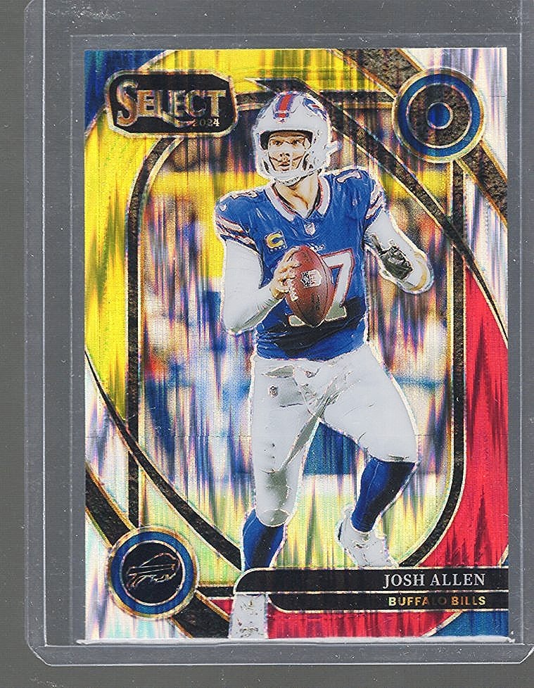 Josh Allen Red & Yellow Shock Prizm Premier Level 2024 Panini Select #225 (1 of 2)