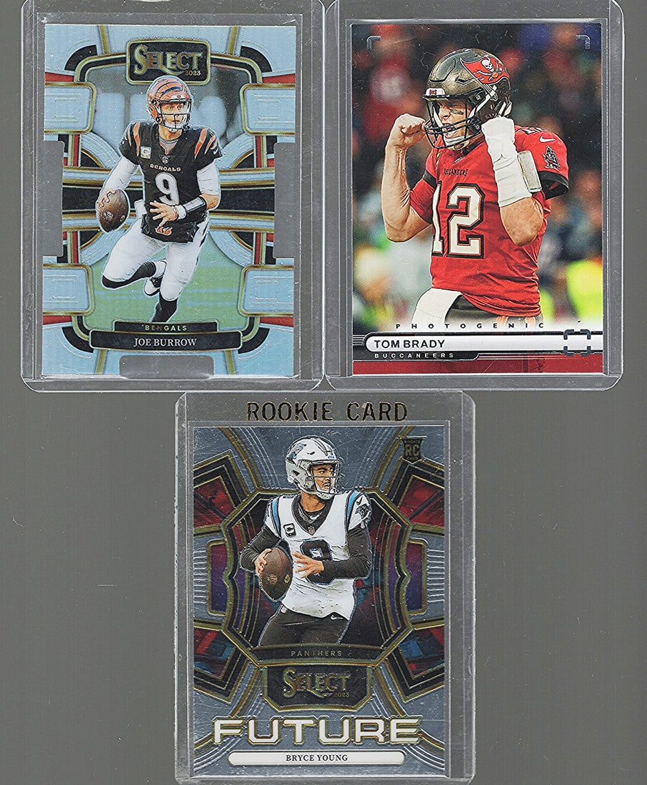 Joe Burrow Silver Die-Cut Prizm, Bryce Young Rookie Card Future, & Tom Brady Panini NFL Trading (1 of 2)