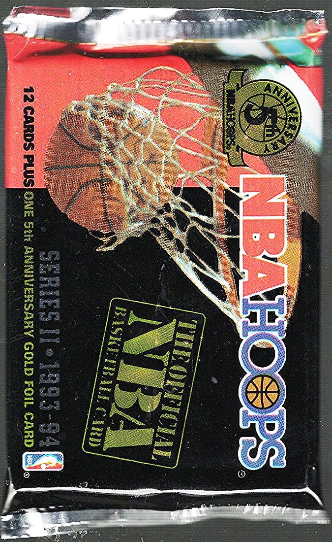 1993 NBA Hoops SERIES 2 Vintage Basketball Cards Retail Box Pack New Factory Sealed: Vintage Valuable Basketeball NBA Trading & Sports Cards Sold On Line, Michael Jordan, Chicago Bulls, Magic Johnson, Larry Bird, Old Sports Cards for Sale Near Me, Auction Lots Sold On Line