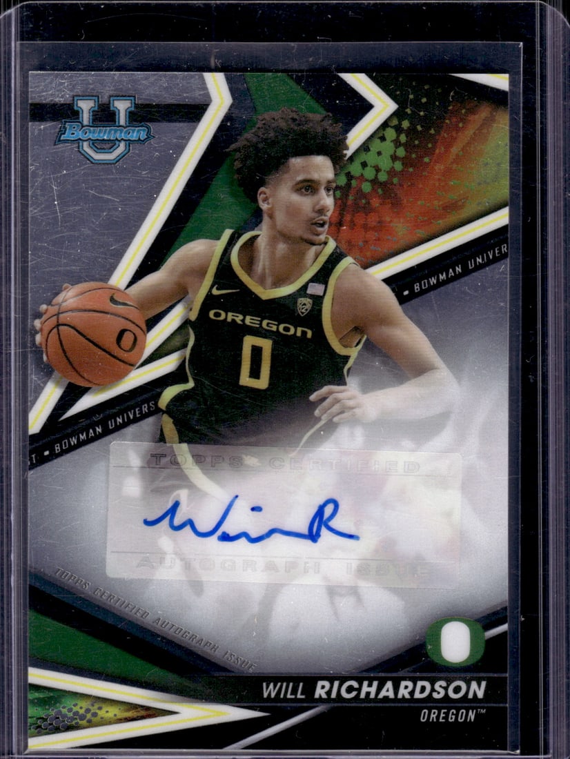 Will Richardson Auto 2022-23 Bowman U's Best #BOA-WR Oregon Ducks (1 of 2)