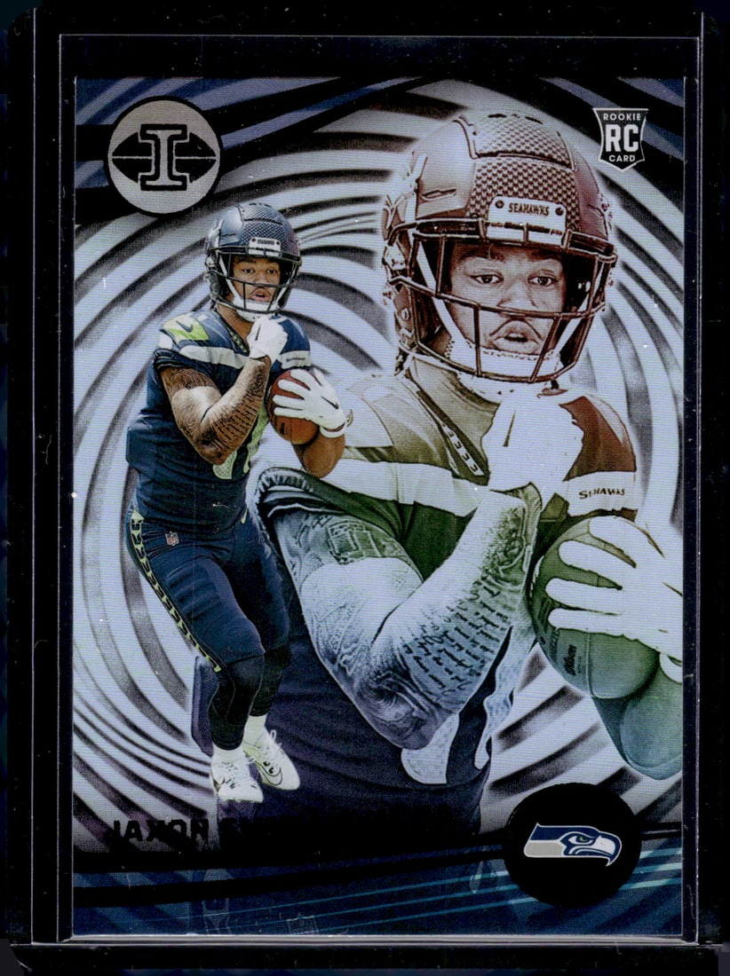 Jaxon Smith-Njigba Rookie Card 2023 Illusions #91 Seattle Seahawks: Panini Select, Prizm, Mosaic, Contenders, Zenith, Phoenix, Illusions, Absolute, Rookie NFL Sports Trading Cards, SP, SSP, Cards, Football Cards for Sale Near Me, Superbowl & Hall of Fame Player Cards,