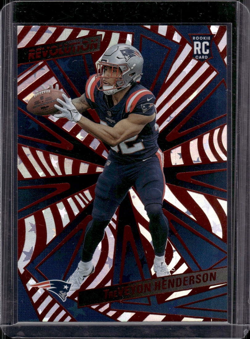 TreVeyon Henderson Rookie Card Red Astro 2025 Revolution #244 New England Patriots: Panini Select, Prizm, Mosaic, Contenders, Zenith, Phoenix, Illusions, Absolute, Rookie NFL Sports Trading Cards, SP, SSP, Cards, Football Cards for Sale Near Me, Superbowl & Hall of Fame Player Cards,
