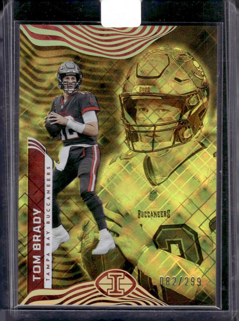 Tom Brady Yellow Diamond Trophy Collection /299 2022 Illusions #91 Bucs, Pats (1 of 2)