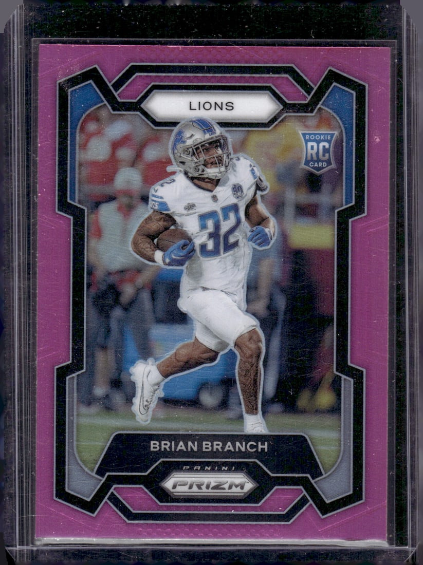Brian Branch Rookie Card Pink Prizm 2023 Panini Prizm #328 Detroit Lions (1 of 2)