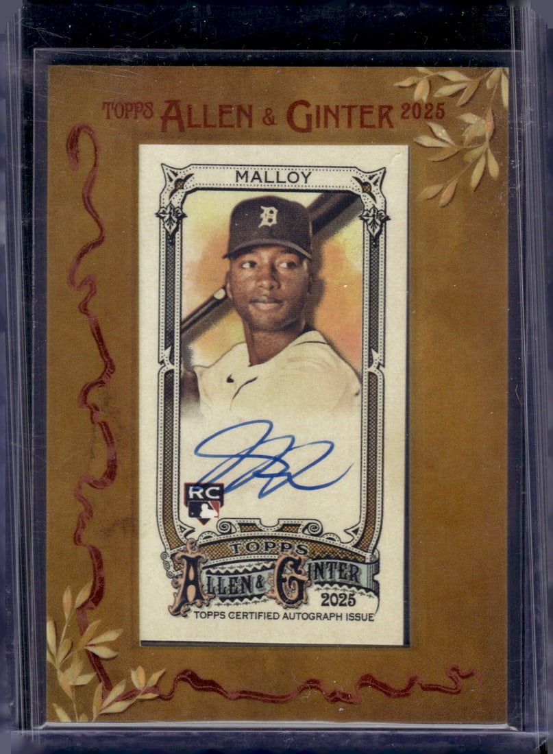 Justin-Henry Malloy Rookie Framed Mini Auto 2025 Allen & Ginter #MA-JMA Detroit Tigers: Topps Baseball MLB Trading & Sports Cards, Sports Cards for Sale Near Me, World Series & Hall of Fame Players Memorabilia, Refractors, X-Fractors, Numbered, SP, SSP, Valuable Auction Memorabilia Lots