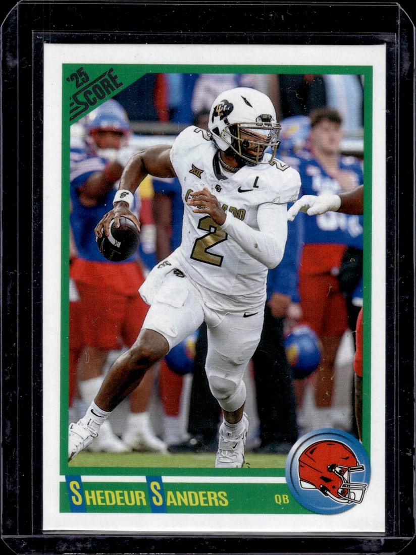 Shedeur Sanders Rookie Card Throwback 2025 Score #2 Cleveland Browns: Panini Select, Prizm, Mosaic, Contenders, Zenith, Phoenix, Illusions, Absolute, Rookie NFL Sports Trading Cards, SP, SSP, Cards, Football Cards for Sale Near Me, Superbowl & Hall of Fame Player Cards,
