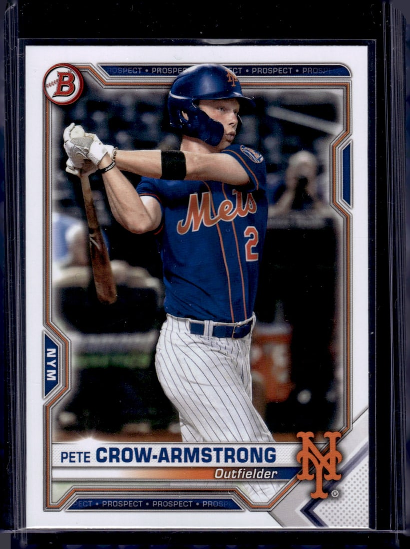Pete Crow-Armstrong Prospects 2021 Bowman #BP-22 Mets, Cubs: Bowman Baseball MLB Trading & Sports Cards, Sports Cards for Sale Near Me, World Series & Hall of Fame Players, SP, SSP, Chrome, 1st Bowman, Auction Memorabilia Lots Sold On Line