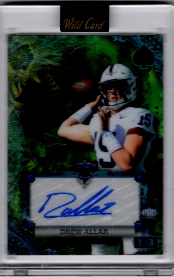 Drew Allar Auto Green /3 2024 Wild Card #AS7CF-DA Penn State Nittany Lions (1 of 2)
