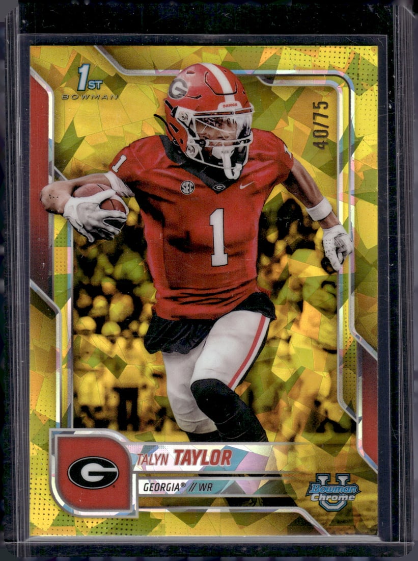 Talyn Taylor 1st Bowman Yellow Sapphire /75 2025 Bowman Sapphire #180 Georgia Bulldogs (1 of 2)
