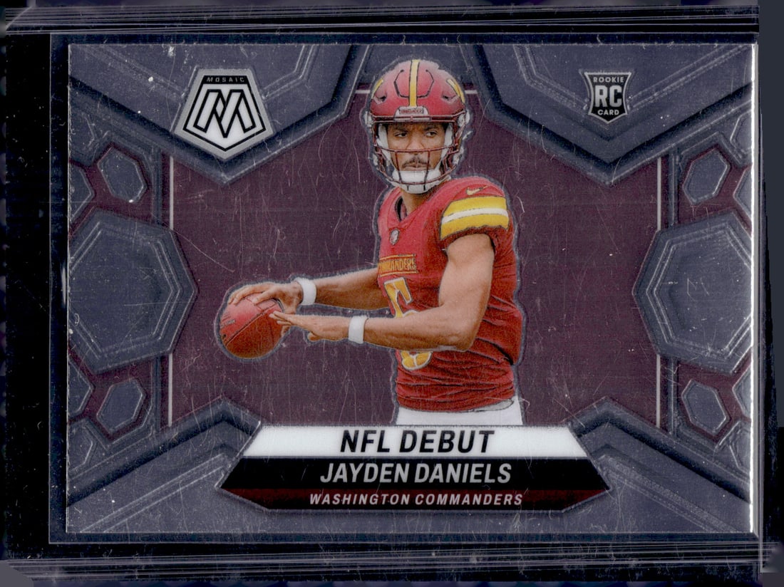 Jayden Daniels Rookie Card NFL Debut 2024 Mosaic #272 Commanders: Panini Select, Prizm, Mosaic, Contenders, Zenith, Phoenix, Illusions, Absolute, Rookie NFL Sports Trading Cards, SP, SSP, Cards, Football Cards for Sale Near Me, Superbowl & Hall of Fame Player Cards,