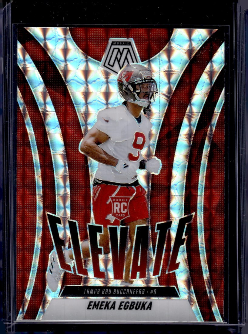 Emeka Egbuka Rookie Card Elevate Silver Mosaic Prizm 2025 Mosaic #2 Buccaneers: Panini Select, Prizm, Mosaic, Contenders, Zenith, Phoenix, Illusions, Absolute, Rookie NFL Sports Trading Cards, SP, SSP, Cards, Football Cards for Sale Near Me, Superbowl & Hall of Fame Player Cards,