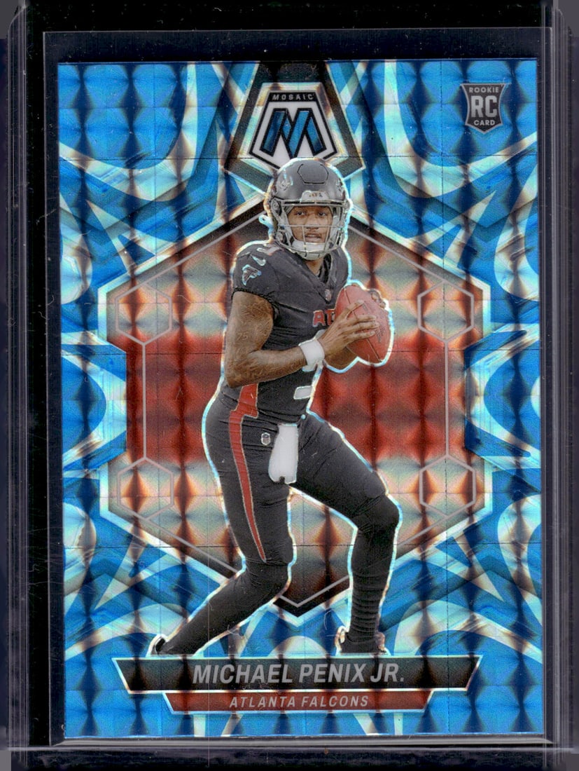 Michael Penix Jr. Rookie Card Blue Reactive Prizm 2024 Mosaic #308 Atlanta Falcons: Panini Select, Prizm, Mosaic, Contenders, Zenith, Phoenix, Illusions, Absolute, Rookie NFL Sports Trading Cards, SP, SSP, Cards, Football Cards for Sale Near Me, Superbowl & Hall of Fame Player Cards,