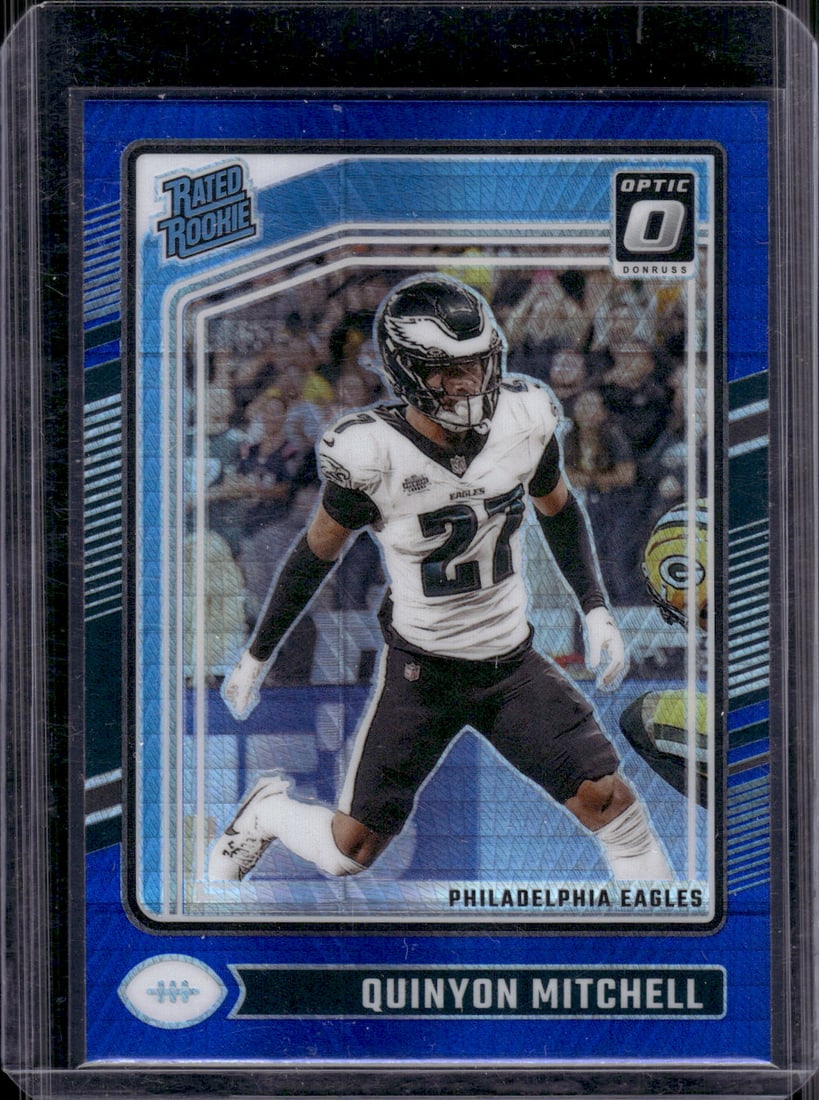 Quinyon Mitchell Rookie Card Blue Hyper 2024 Donruss Optic #282 Philadelphia Eagles (1 of 2)