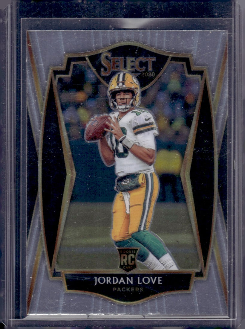 Jordan Love Rookie Card 2020 Select #147 Green Bay Packers: Panini Select, Prizm, Mosaic, Contenders, Zenith, Phoenix, Illusions, Absolute, Rookie NFL Sports Trading Cards, SP, SSP, Cards, Football Cards for Sale Near Me, Superbowl & Hall of Fame Player Cards,