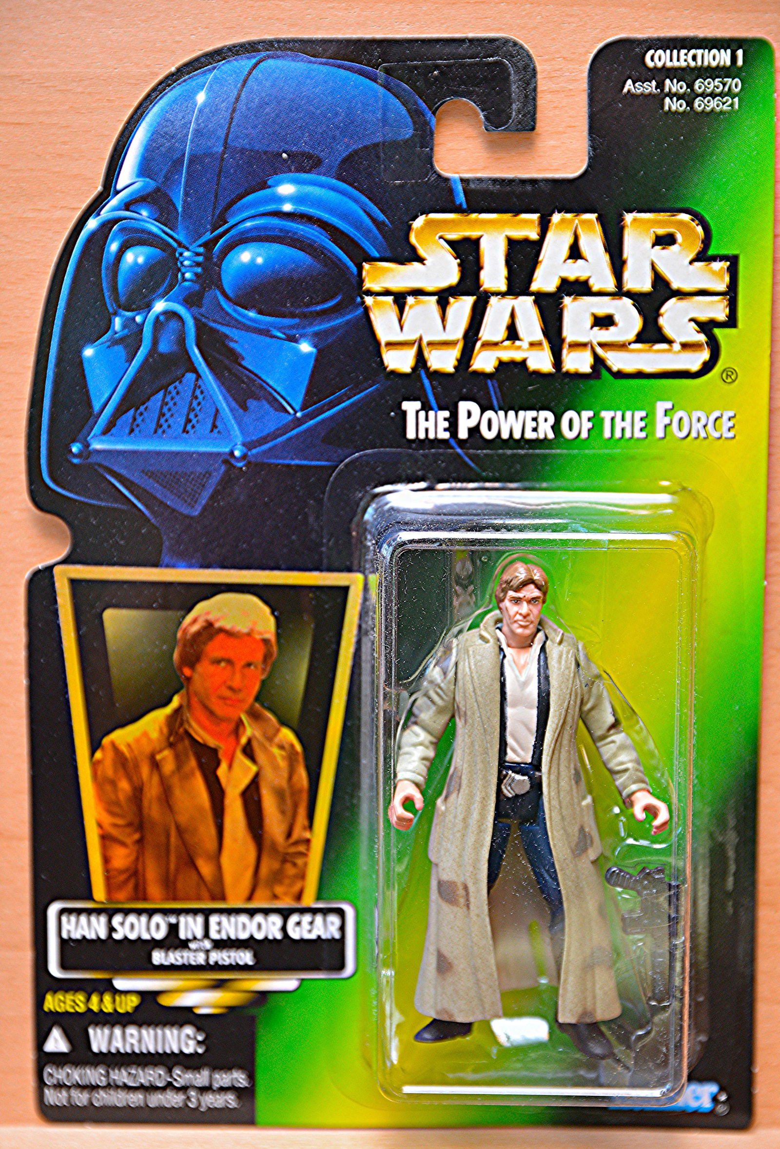 1996 Star Wars "The Power of the Force" Collection 1: Han Solo in Endor Gear by Kenner Action Figure: New in Box/Carded - 1996 Star Wars "The Power of the Force" Collection 1: Han Solo in Endor Gear by Kenner Action Figure with accessories (Gun). Luke Skywalker, Han Solo, Darth Vader, George Lucas, A