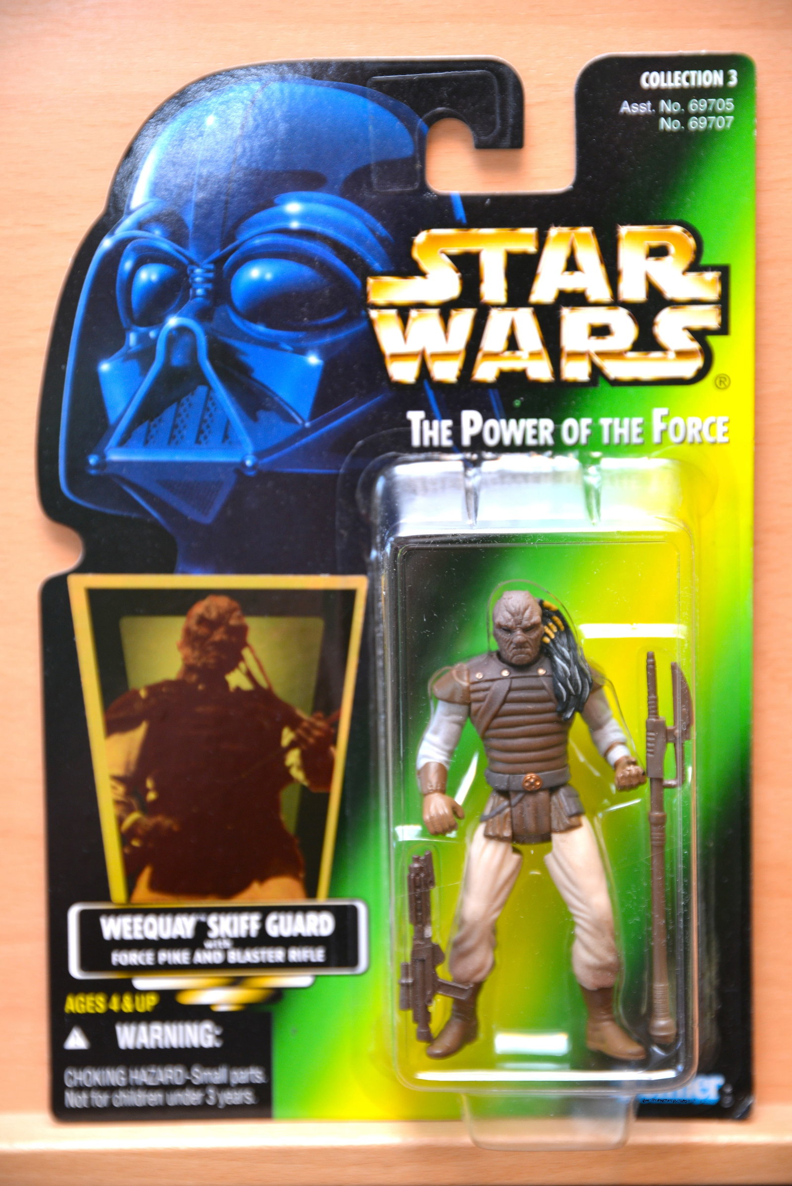 1996 Star Wars "The Power of the Force" Collection 3: Weequay Skiff Guard by Kenner Action Figure: New in Box/Carded - 1996 Star Wars "The Power of the Force" Collection 3: Weequay Skiff Guard by Kenner Action Figure with Accessories (Force Pike & Blaster Rifle). Luke Skywalker, Han Solo, Darth Vad