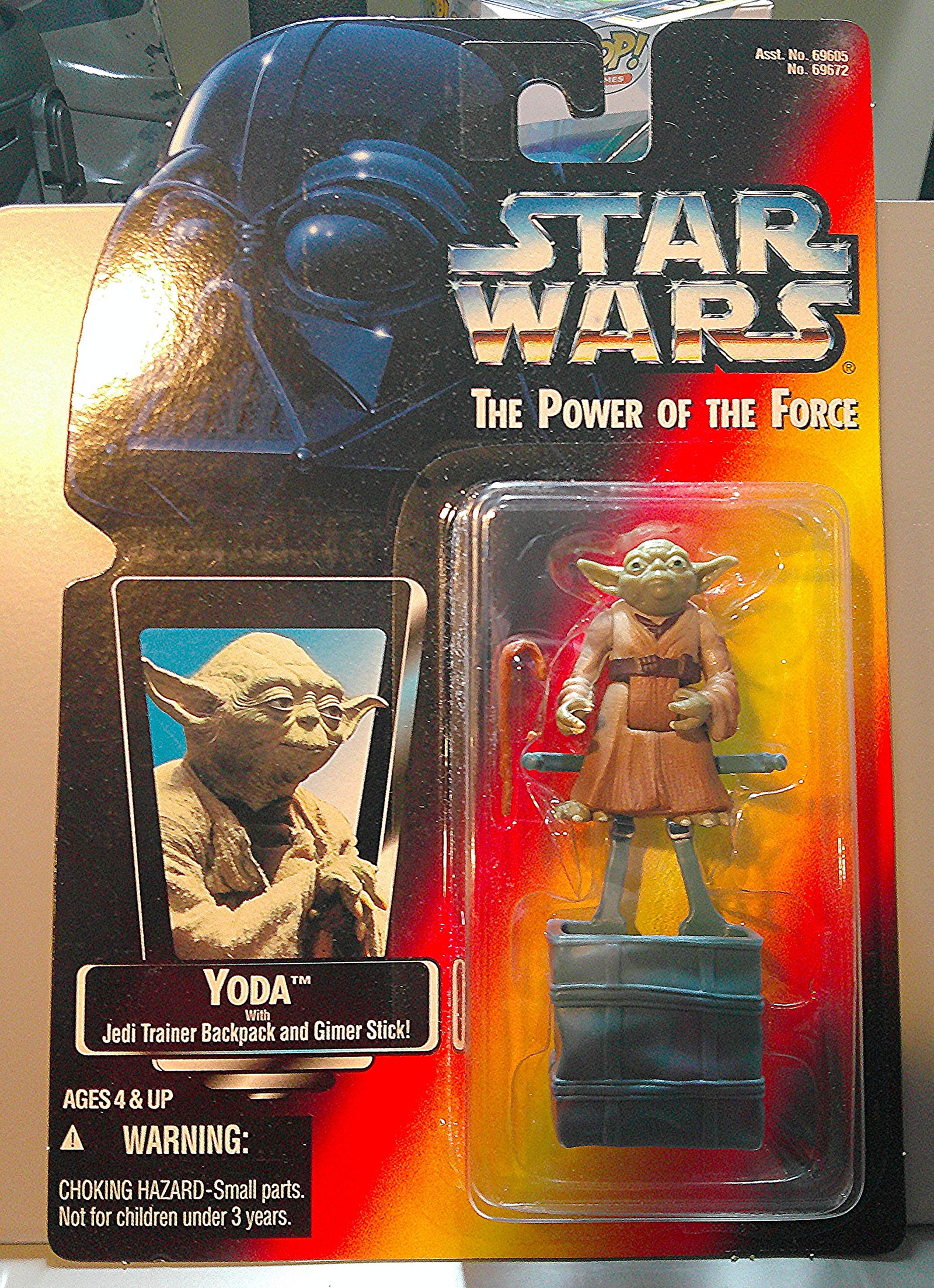 1995 Star Wars "The Power of the Force" Yoda w Backpack and Gimer Stick Kenner Action Figure (1 of 1)