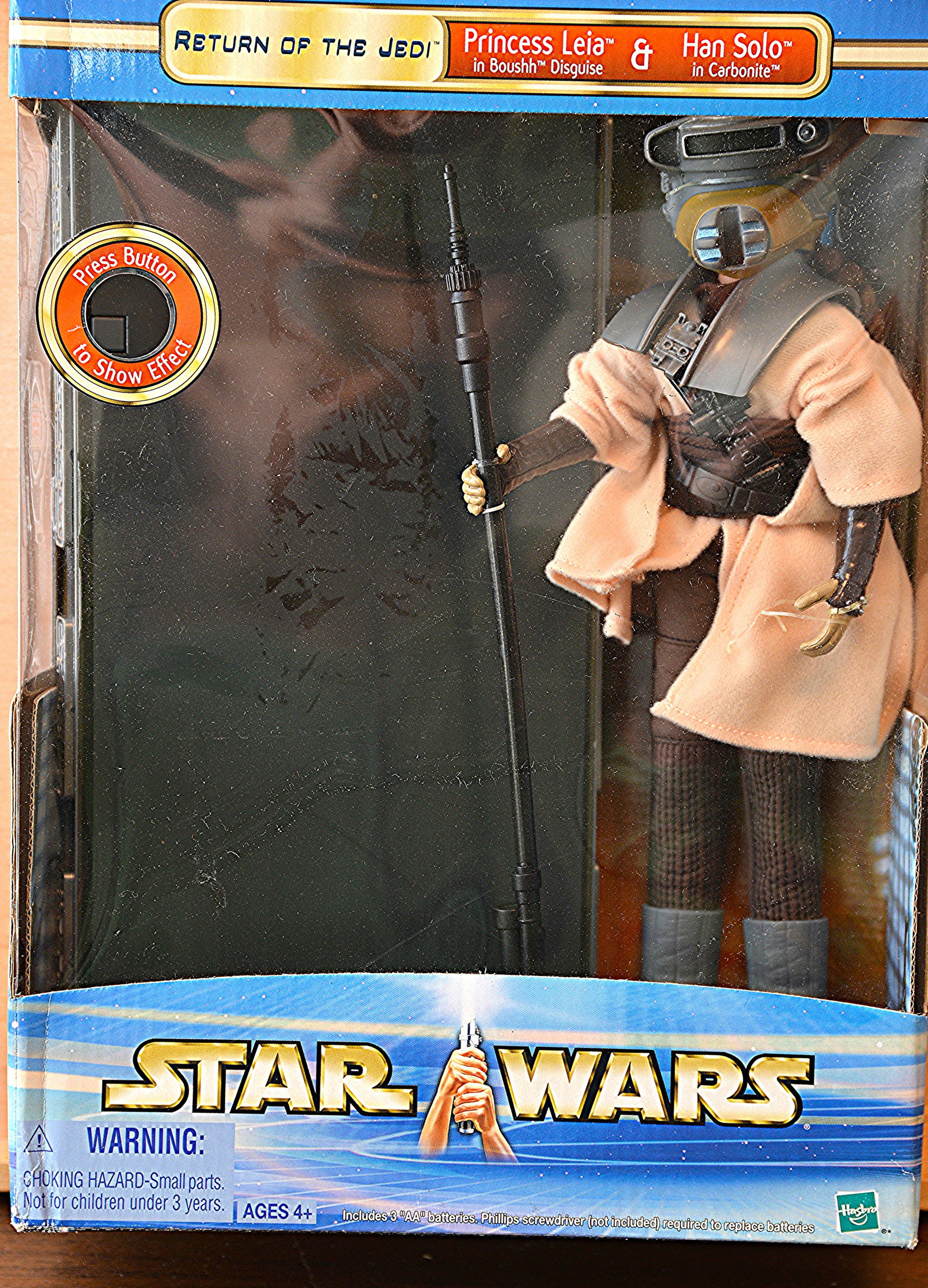 2002 Stars Wars Return of the Jedi Princess Leia & Han Solo Hasbro 12" Figures: Luke Skywalker, Han Solo, Darth Vader, George Lucas, A New Hope, Millenium Falcon, Death Star, Princess Leia, Obi Wan Kenobi, R2-D2, Chewbacca. New In Box/Carded NIB Star Wars Vintage Figures. Collect