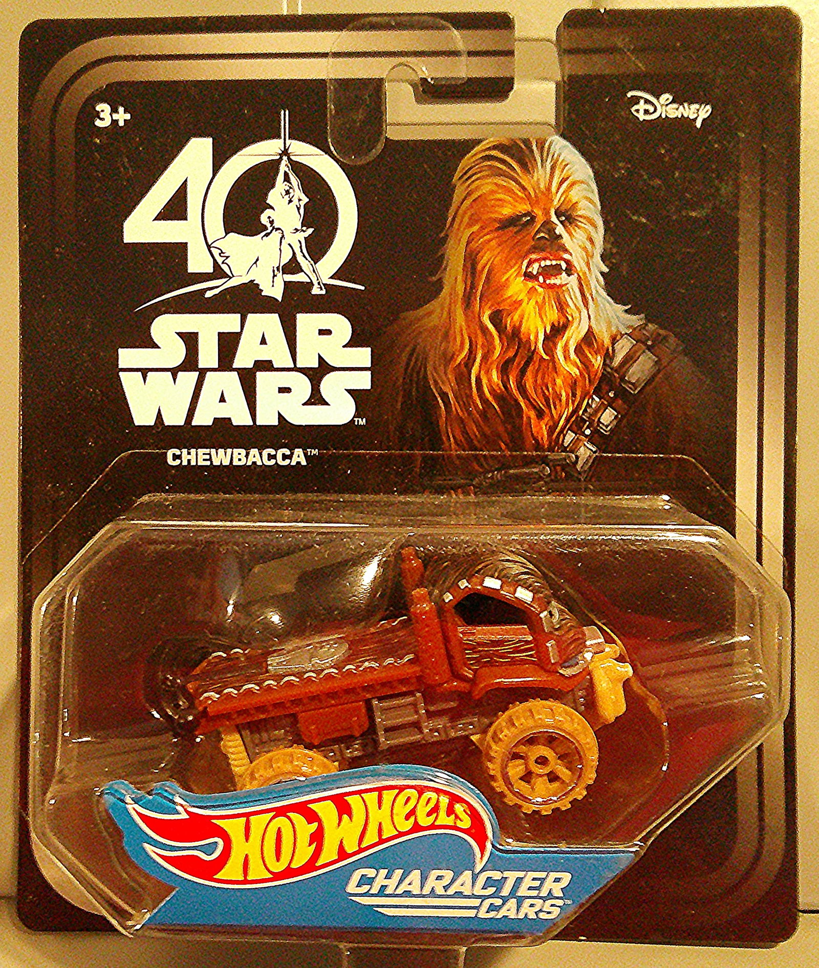 Hot Wheels Star Wars 40th Anniversary Die Cast Toy Card Chewbacca Themed Disney 2017 (1 of 1)