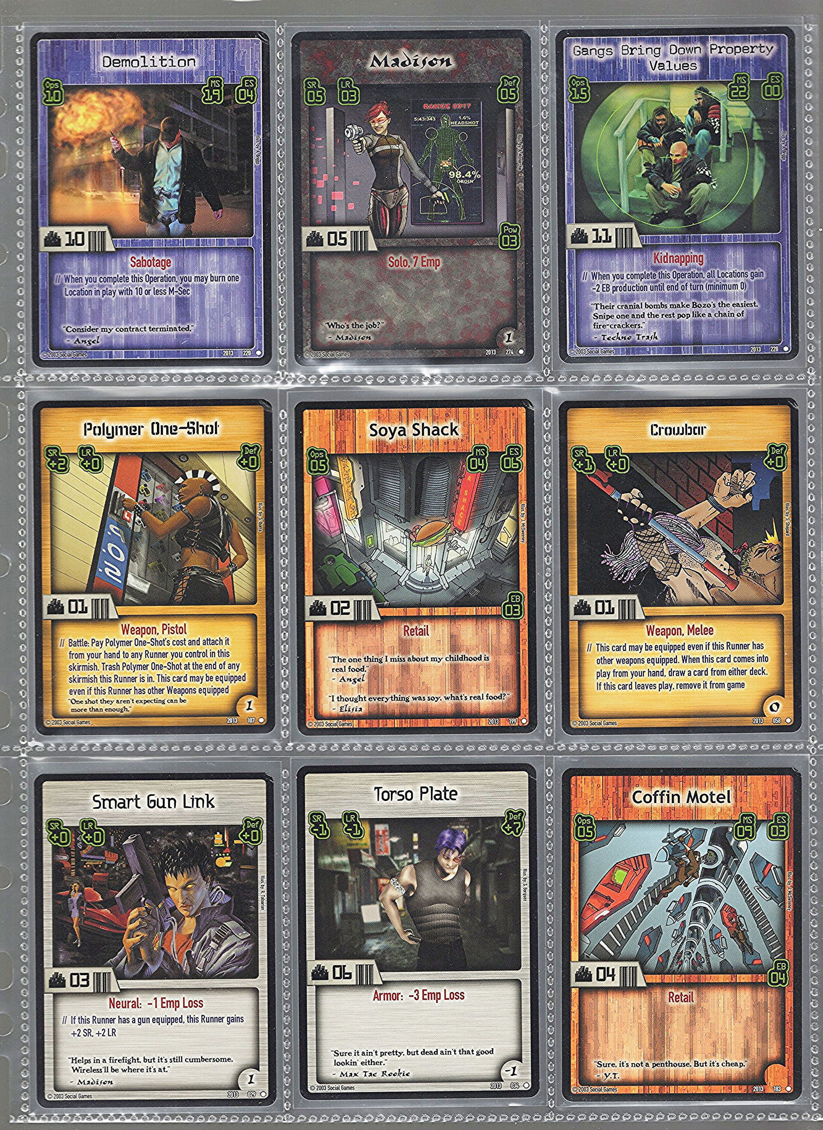 9 - Cyberpunk CCG Collectible Card Game 2003 Social Games Production Role Playing Trading Card Game (1 of 2)