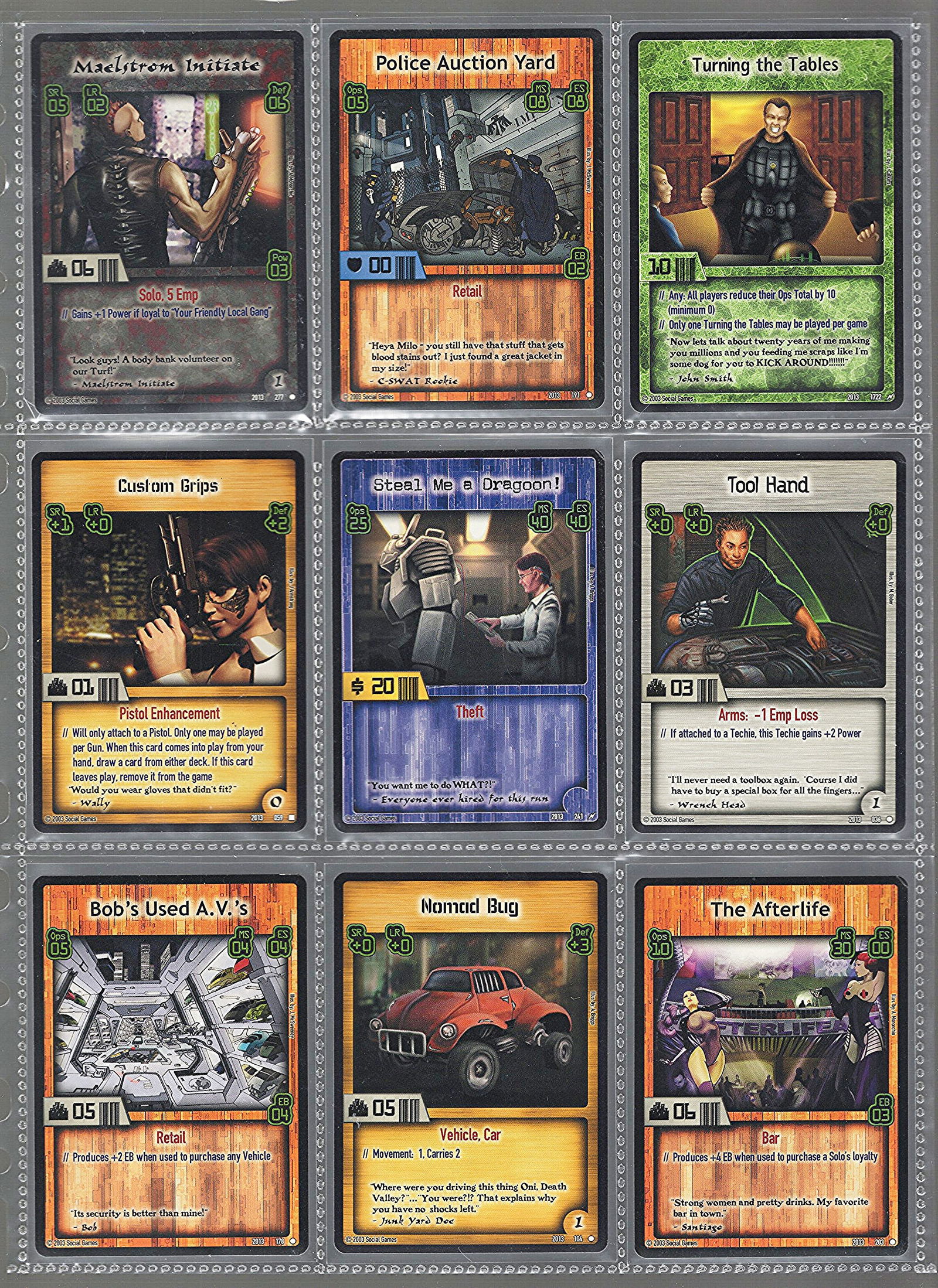 9 - Cyberpunk CCG Collectible Card Game 2003 Social Games Production Role Playing Trading Card Game (1 of 2)