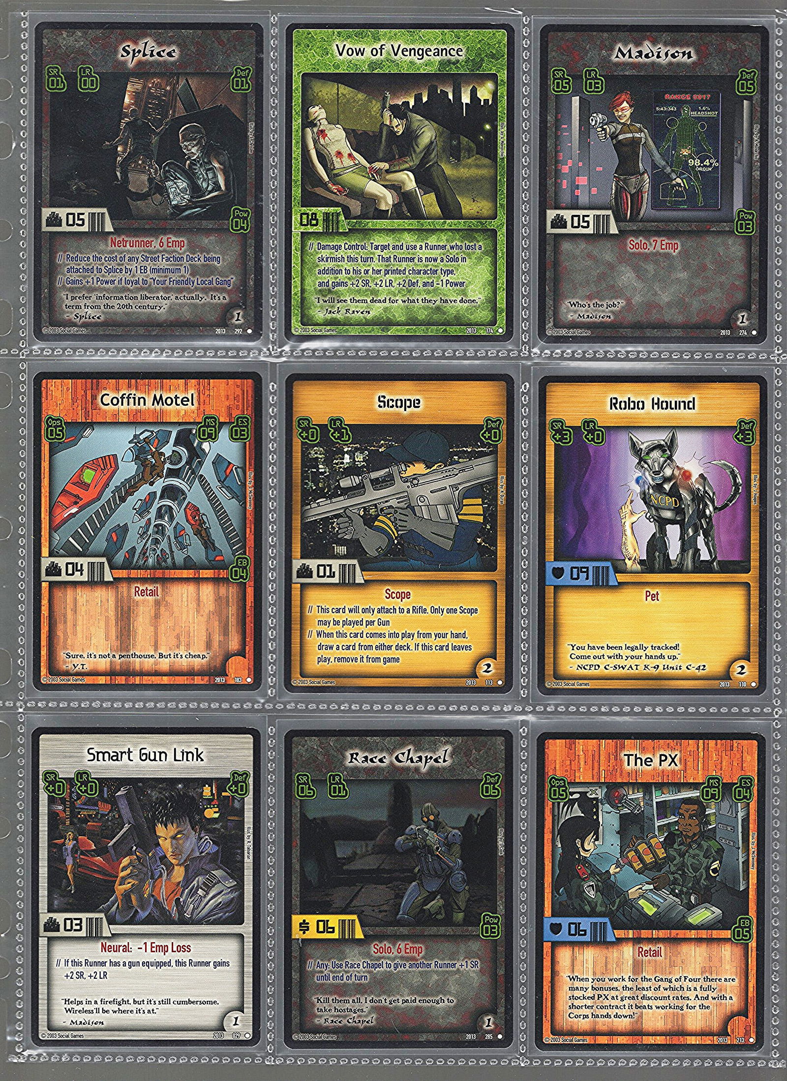 9 - Cyberpunk CCG Collectible Card Game 2003 Social Games Production Role Playing Trading Card Game (1 of 2)