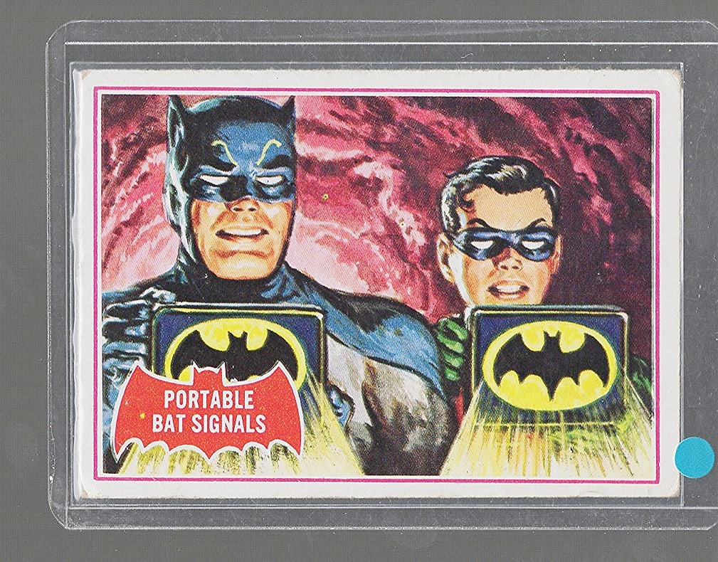 1966 Vintage Topps Bat-Man DC Comics A-Series Trading Card Portable Bat Signals #16A (1 of 2)