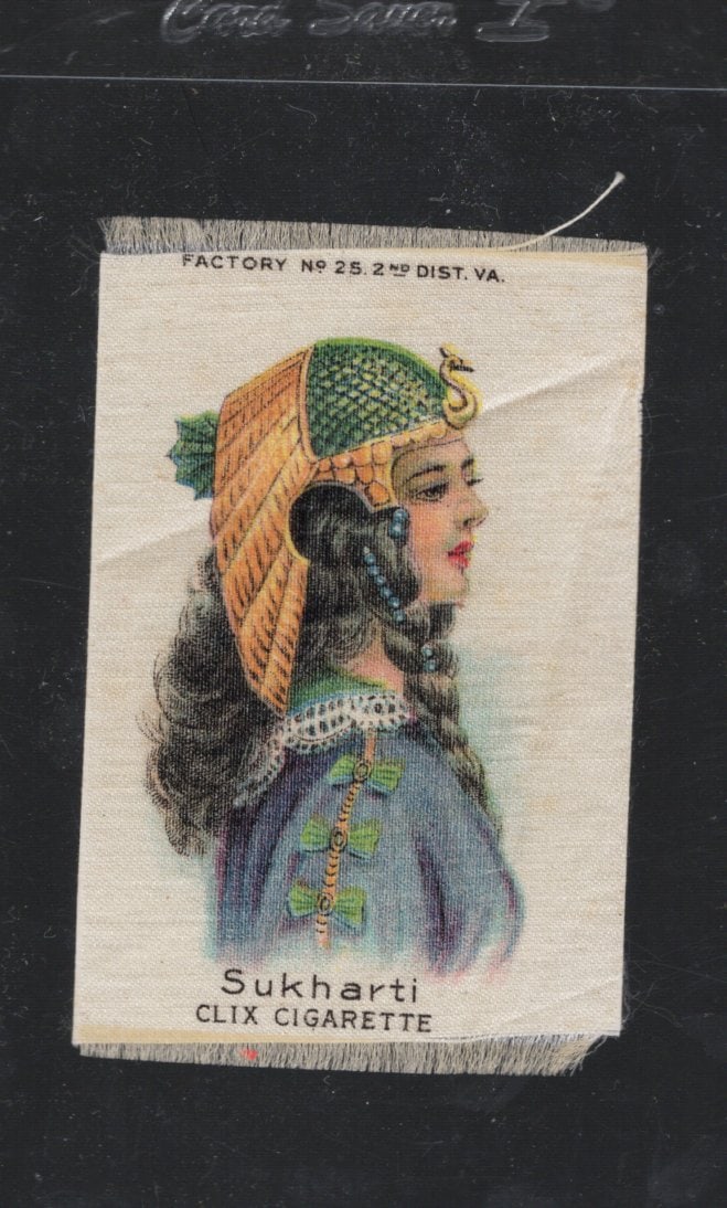 Silk From Clix Cigarette Pack Circa 1910 Factory No. 25 2nd District Virginia Sukharti: Pop Culture Vintage Trading Cards, Collectibles for sale on the Internet, Online Auctions, Role Playing Fantasy Dystopian Near Future Trading Card Game
