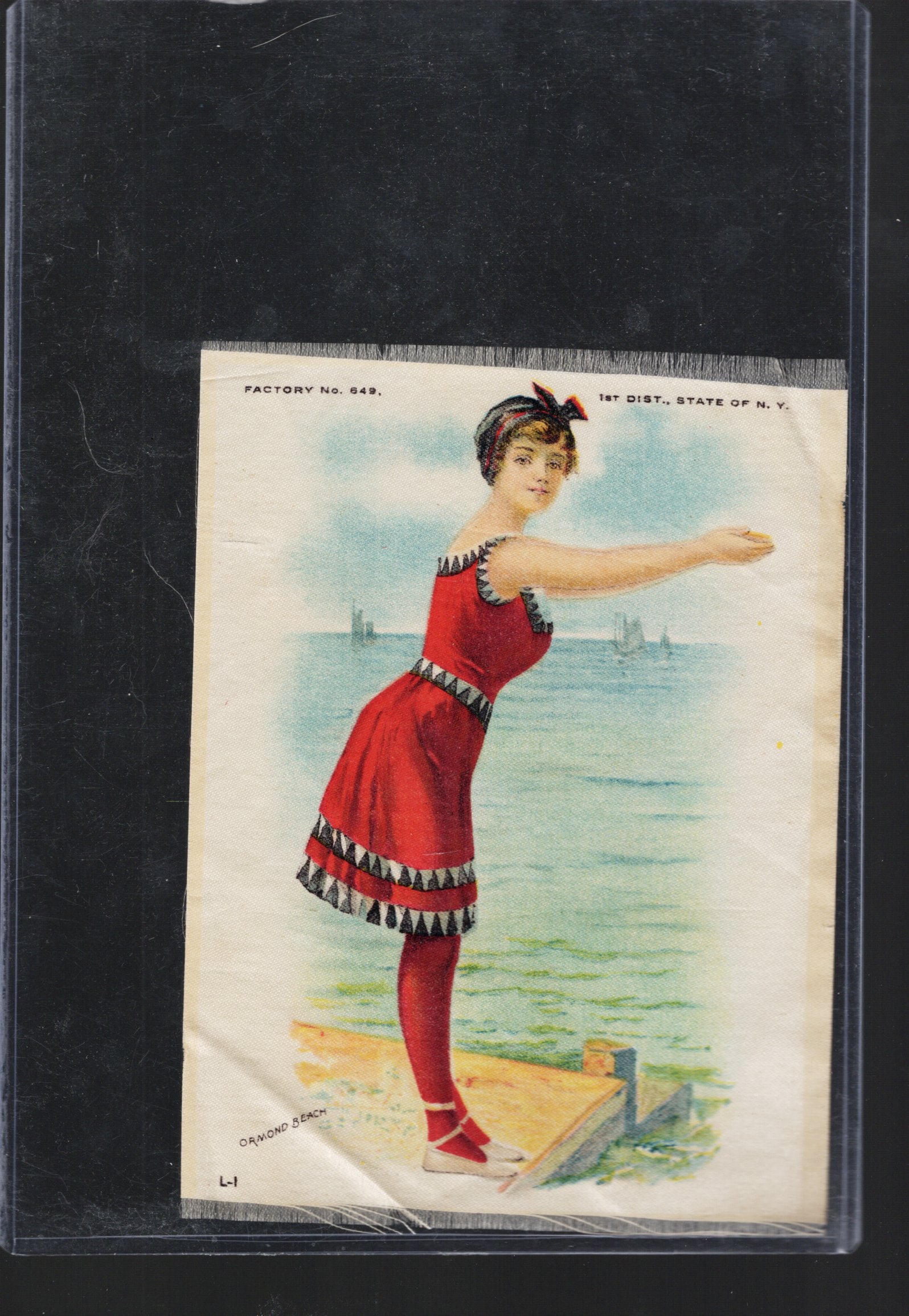 Silk From Cigarette Pack Circa 1910 Factory No. 649 1st District New York Ormond Beach: Pop Culture Vintage Trading Cards, Collectibles for sale on the Internet, Online Auctions, Role Playing Fantasy Dystopian Near Future Trading Card Game