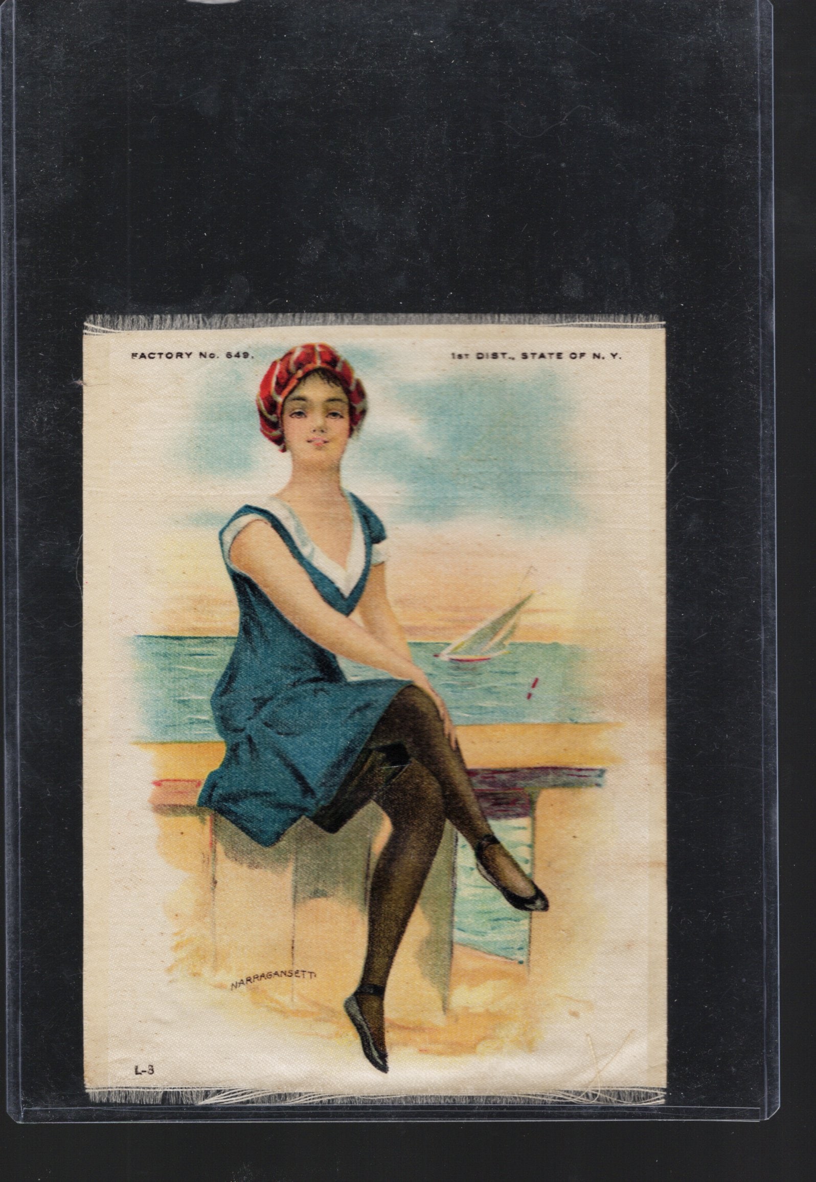 Silk From Cigarette Pack Circa 1910 Factory No. 649 1st District New York Narragansett: Pop Culture Vintage Trading Cards, Collectibles for sale on the Internet, Online Auctions, Role Playing Fantasy Dystopian Near Future Trading Card Game