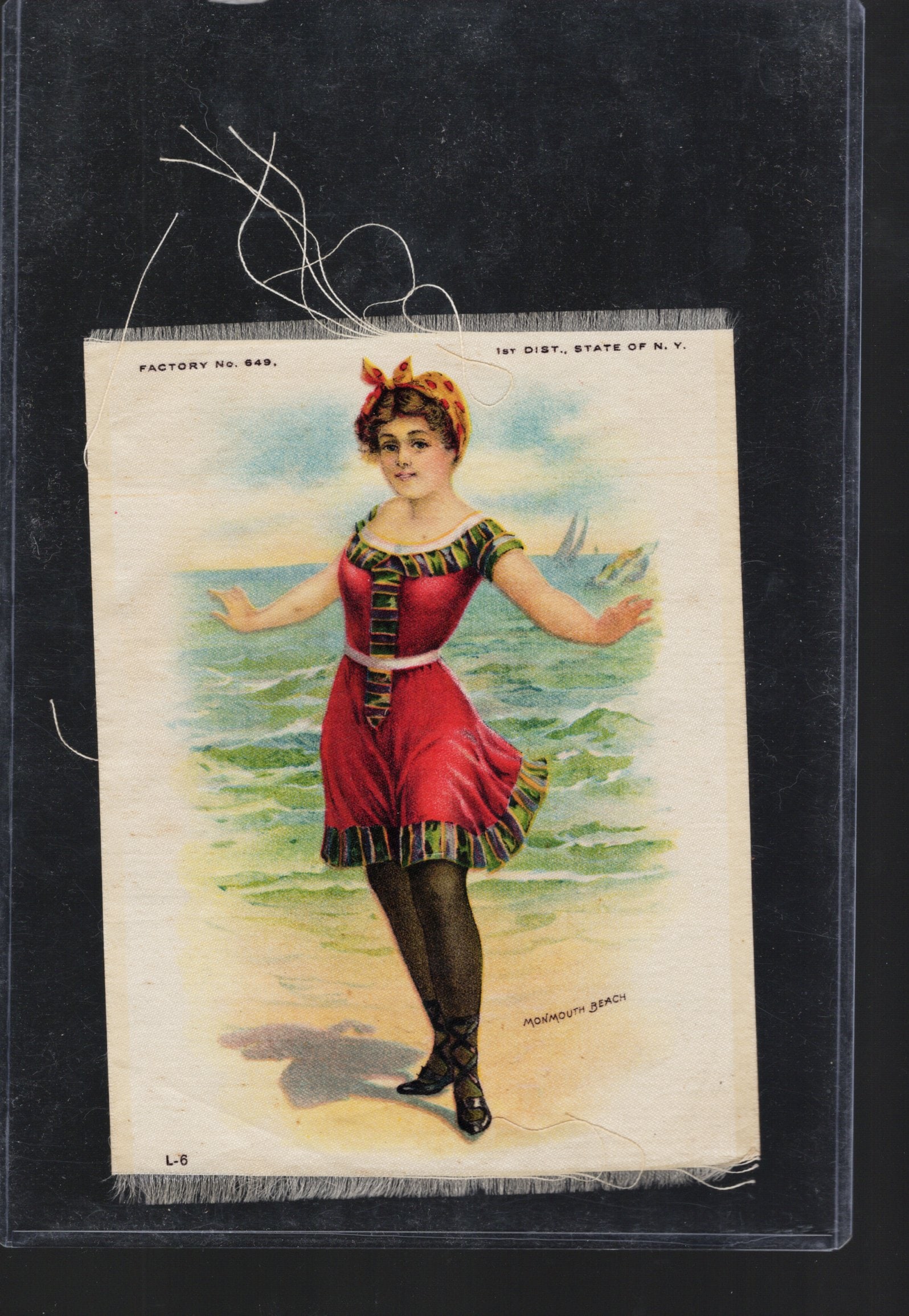 Silk From Cigarette Pack Circa 1910 Factory No. 649 1st District New York Monmouth Beach: Pop Culture Vintage Trading Cards, Collectibles for sale on the Internet, Online Auctions, Role Playing Fantasy Dystopian Near Future Trading Card Game